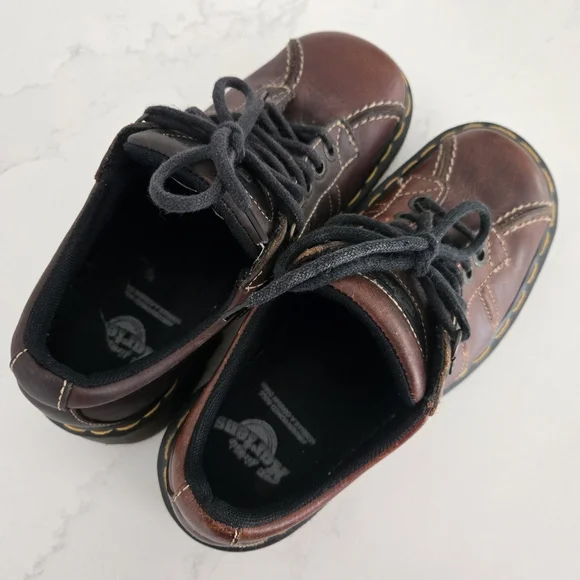 Vintage Y2K Dr. Martens Chunky Platform Brown Leather Church Monkey Shoes Mens 5 - Picture 3 of 14